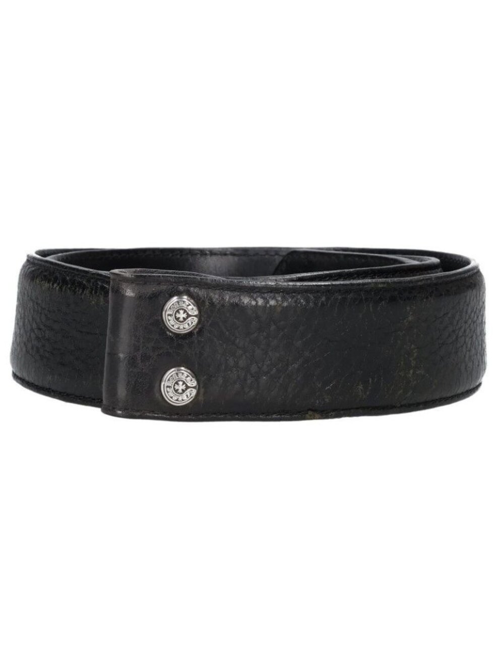Chrome Hearts 1.5 Strap Scroll Label Rivets Leather Belt